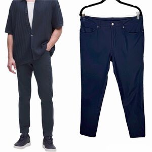 Lululemon ABC Slim Fit 5 Pocket Pants Size 32 Navy Warpstreme Fabric Classic
